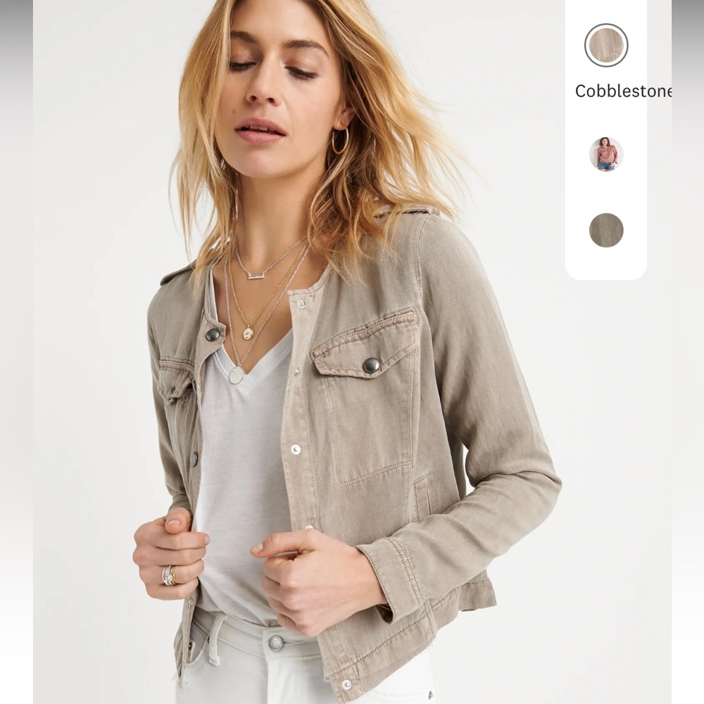 Lucky Brand Collarless Utility Jacket Sz M